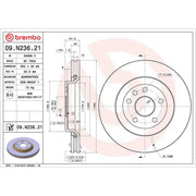 Brembo 2 x Internally Vented Front Brake Discs 09.N236.21