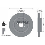 Textar 2 x Internally Vented Rear Brake Discs 92198003
