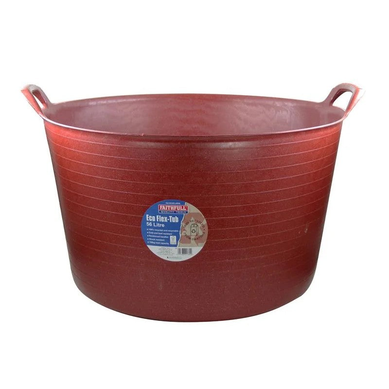 Faithfull Eco Flex Tub 56 litre - Recycled Red - FAIECOFLXR56