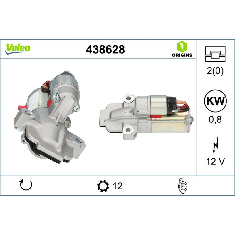 Valeo Starter Motor 12V 0.8kW 12 Teeth 438628