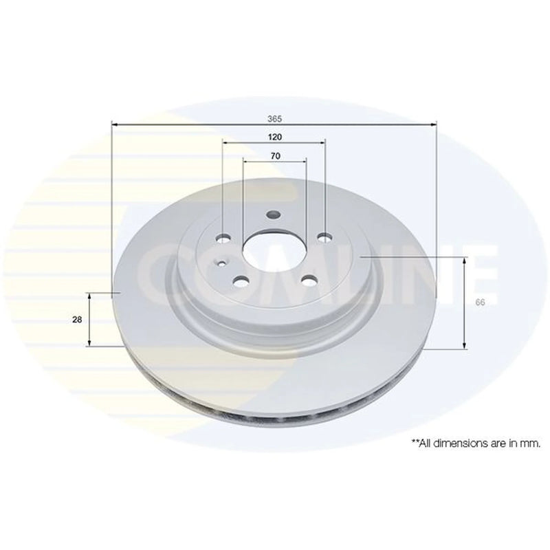 Comline 2 x Internally Vented Rear Brake Discs ADC5112V