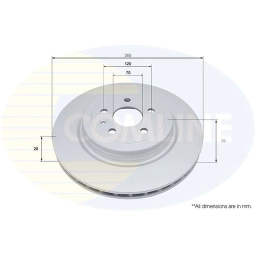 Comline 2 x Internally Vented Rear Brake Discs ADC5112V