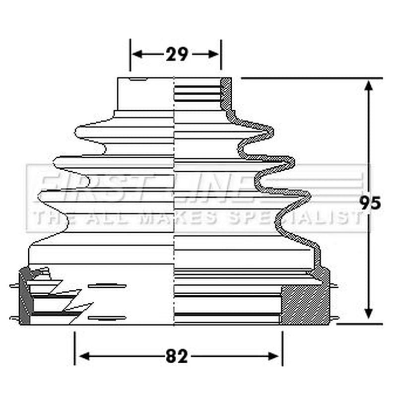 First Line Drive Shaft Bellow Kit Front Left FCB6193
