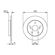 Bosch 2 x Solid Rear Brake Discs 0 986 479 765