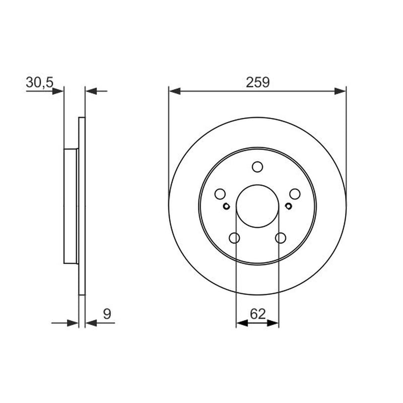 Bosch 2 x Solid Rear Brake Discs 0 986 479 765