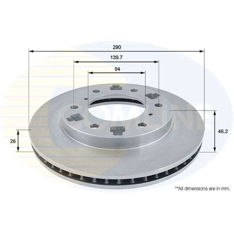Comline 2 x Front Brake Discs ADC0359V