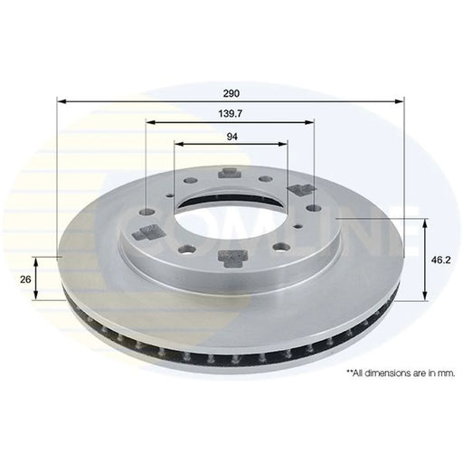 Comline 2 x Front Brake Discs ADC0359V