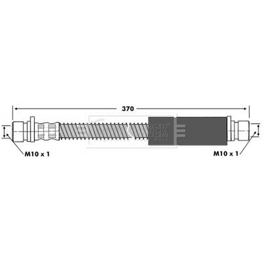 Borg & Beck Brake Hydraulic Hose Line Front Left BBH6545