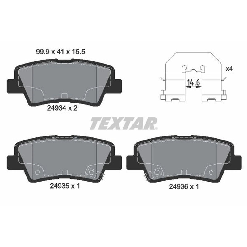 Textar Rear Brake Pad Set 2493401