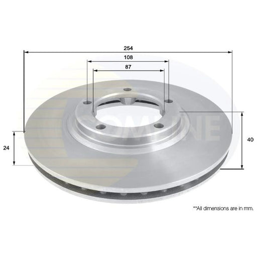 Comline 2 x Internally Vented Front Brake Discs ADC1040V