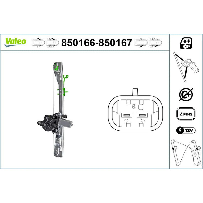 Valeo Electric Window Regulator Lifter Left Front 850166