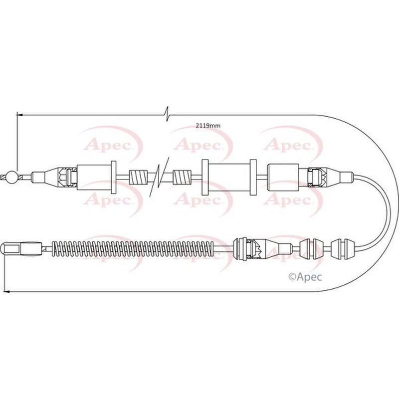 Apec Handbrake Cable Right Rear CAB1484