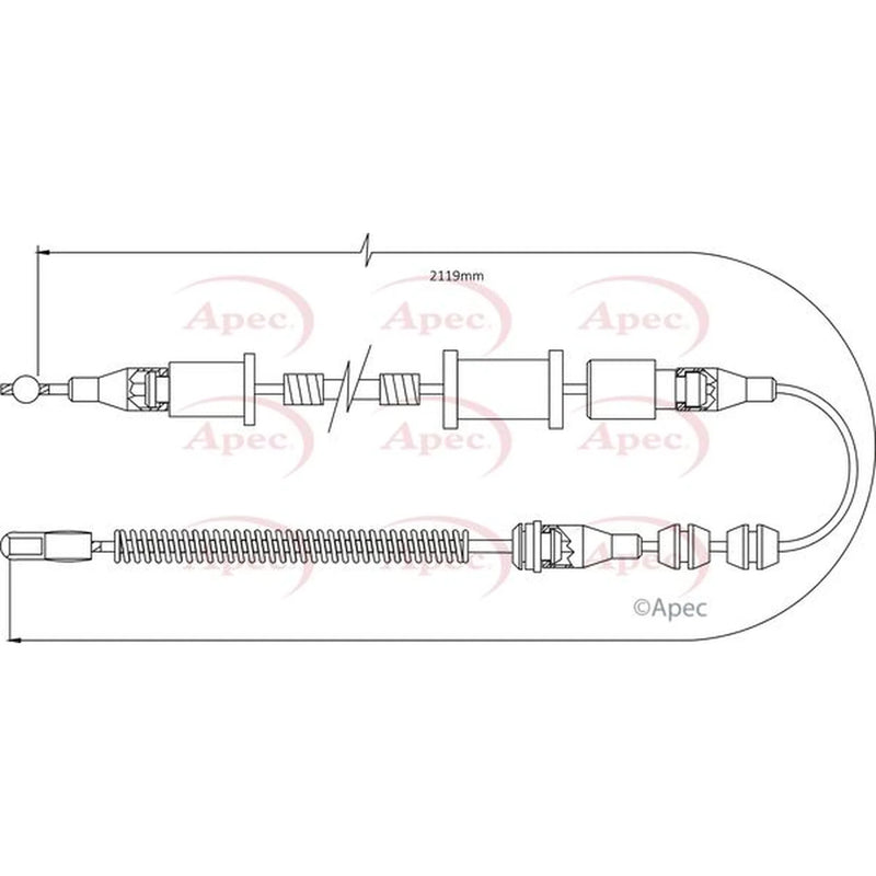 Apec Handbrake Cable Right Rear CAB1484