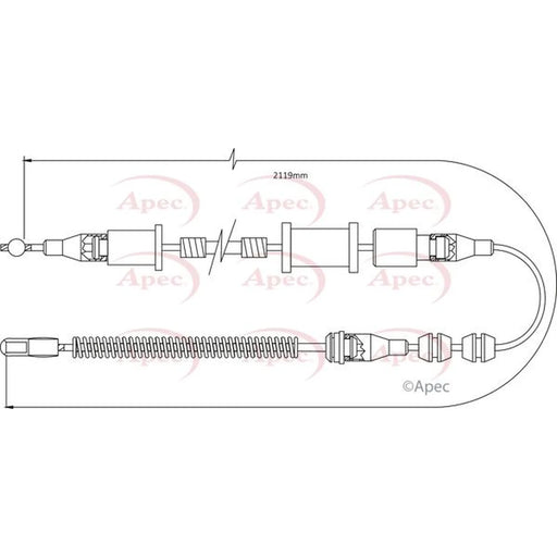 Apec Handbrake Cable Right Rear CAB1484