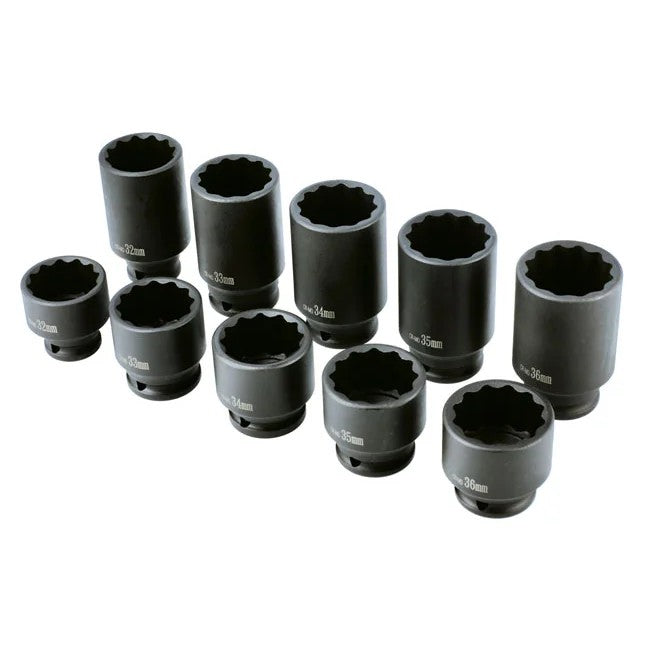 Laser Tools Impact Hub Nut Socket Set 1/2"D 10pc - PL