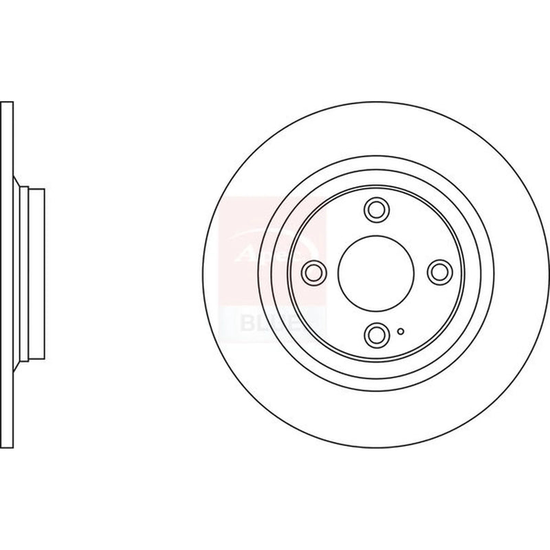 Apec 2 x Solid Rear Brake Discs SDK6538