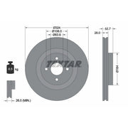 Textar 2 x Internally Vented Front Brake Discs 92146400