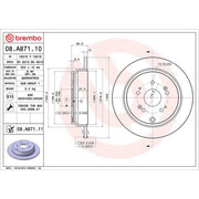 Brembo 2 x Solid Rear Brake Discs 08.A871.11