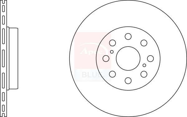 Apec 2 x Brake Disc Set Vented