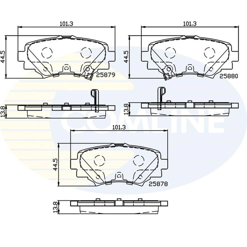Comline 4 x Rear Brake Pad Set CBP32248