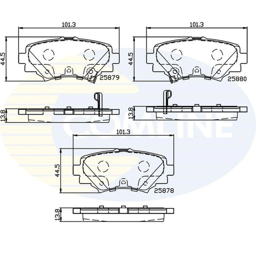Comline 4 x Rear Brake Pad Set CBP32248