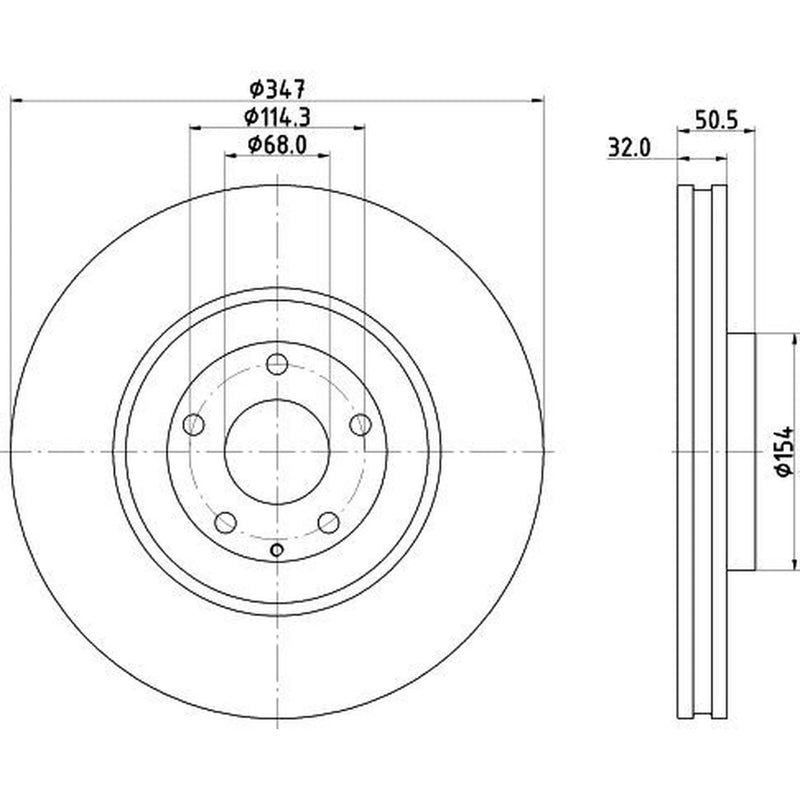 Mintex 2 x Vented Front Brake Discs MDC3202C