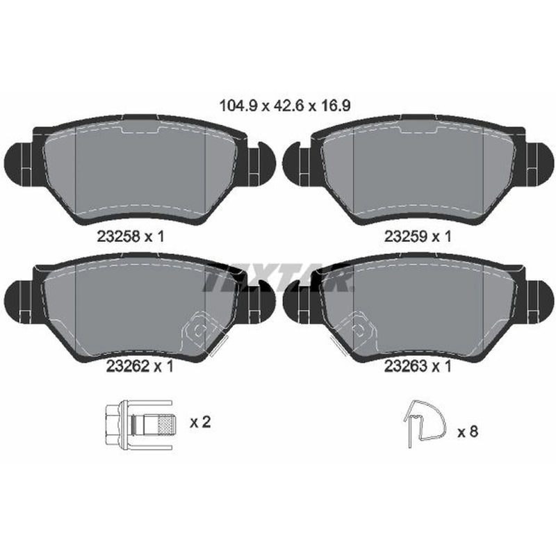 Textar Rear Brake Pad Set 2325803