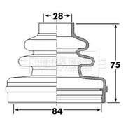 Borg & Beck Drive Shaft Bellow Kit Front Left BCB6296