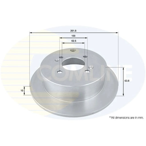 Comline 2 x Solid Rear Brake Discs ADC1078