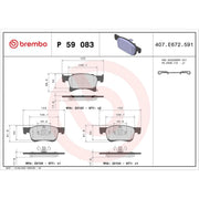 Brembo 4 x Front Brake Pad Set P59083