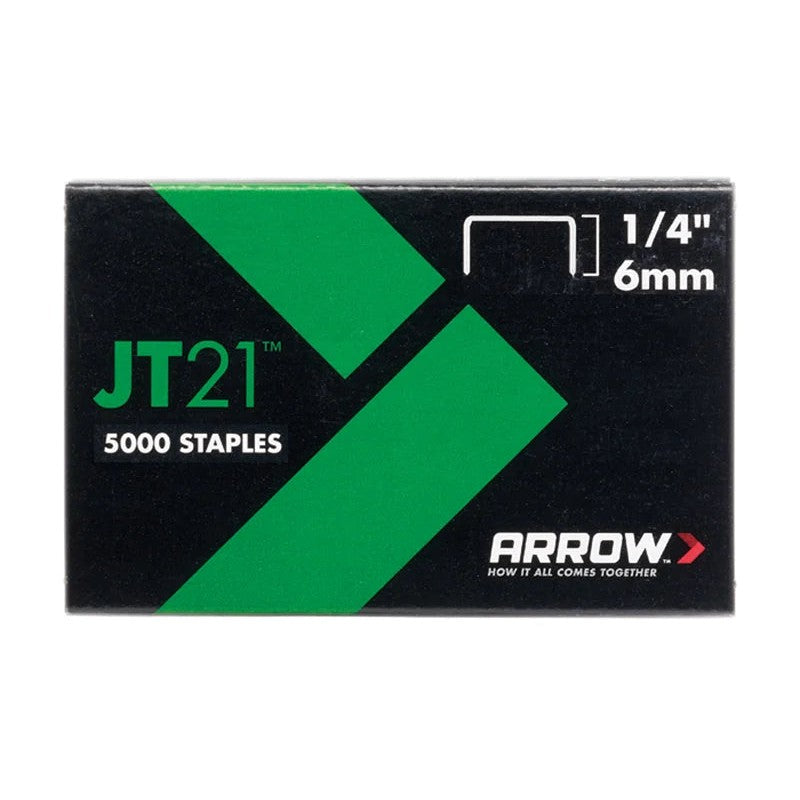 Arrow JT21 T27 Staples 6mm (1/4in) (Box 5000) - A214
