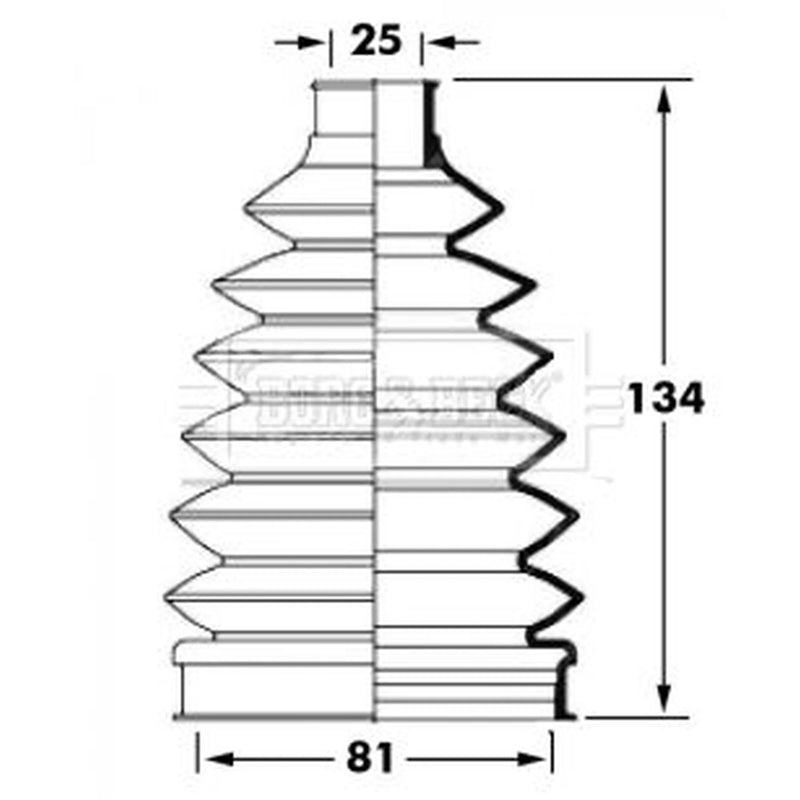 Borg & Beck Drive Shaft Bellow Kit Front Left Thermoplast BCB6028