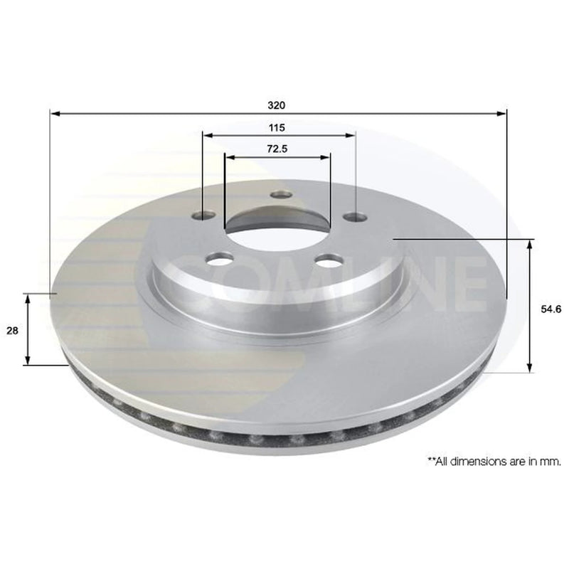 Comline 2 x Front Brake Discs ADC2322V