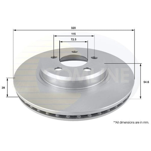 Comline 2 x Front Brake Discs ADC2322V
