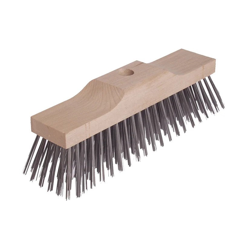 Lessmann Raised Wooden Stock Broom Head 6 Row Steel Wire 300 x 70mm - 146.201.00