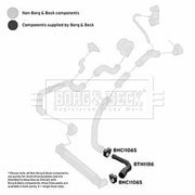 Borg & Beck Intercooler Turbo Charge Air Hose BTH1186