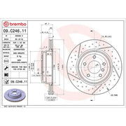 Brembo 2 x Slotted/Perforated Rear Brake Discs 09.C246.11
