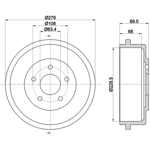 Mintex Brake Drum Assembly Rear MBD260