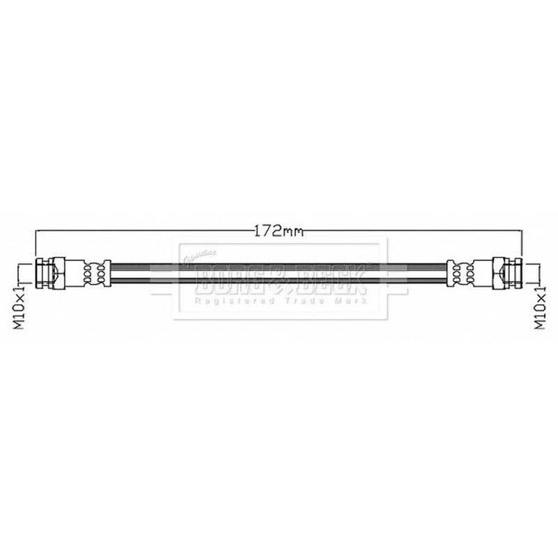 Borg & Beck Brake Hydraulic Hose Line Rear Left BBH8768