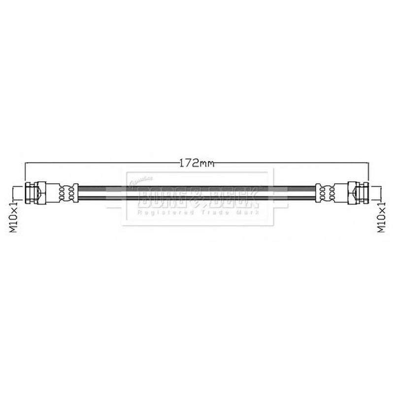 Borg & Beck Brake Hydraulic Hose Line Rear Left BBH8768