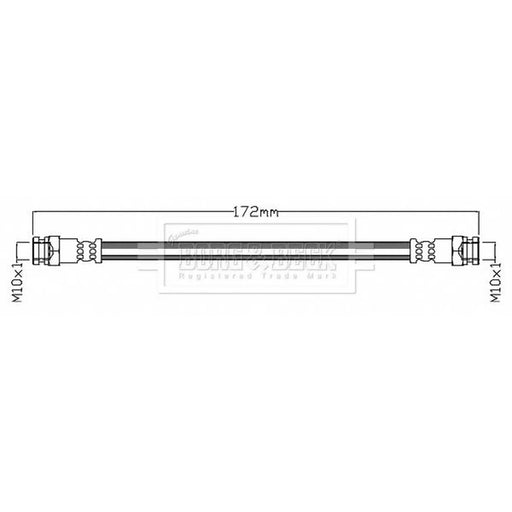 Borg & Beck Brake Hydraulic Hose Line Rear Left BBH8768