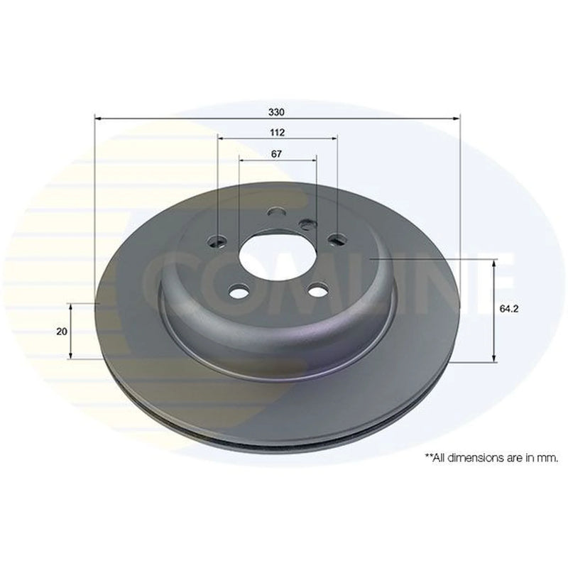 Comline 2 x Internally Vented Rear Brake Discs ADC5034VR