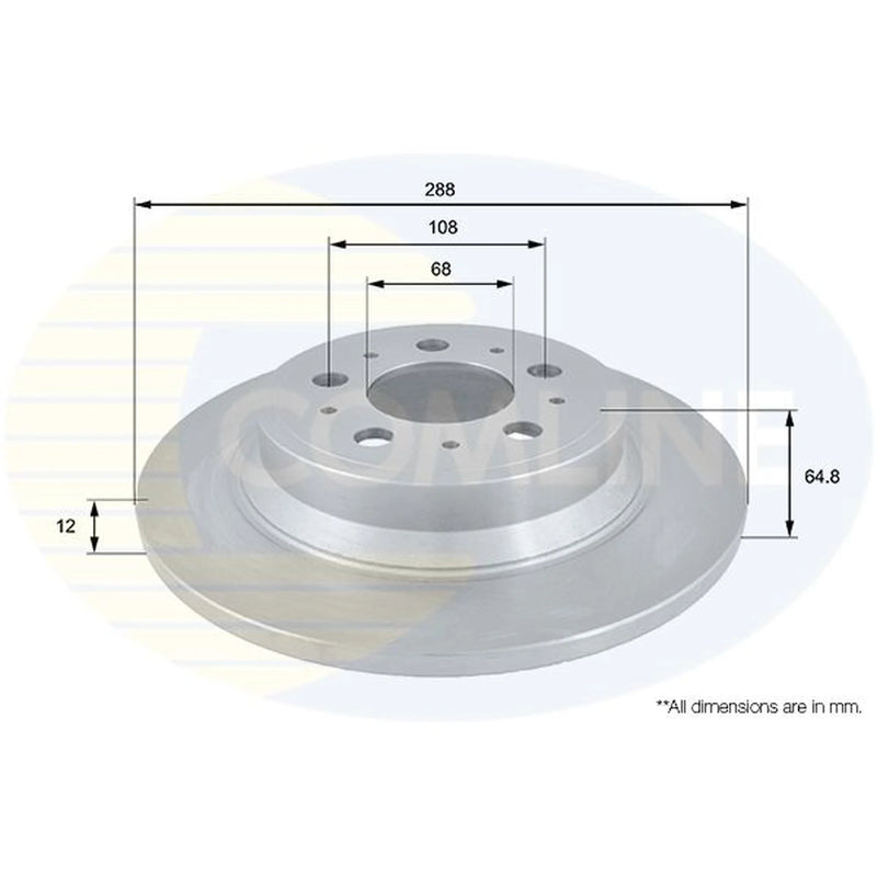 Comline 2 x Solid Rear Brake Discs ADC1909