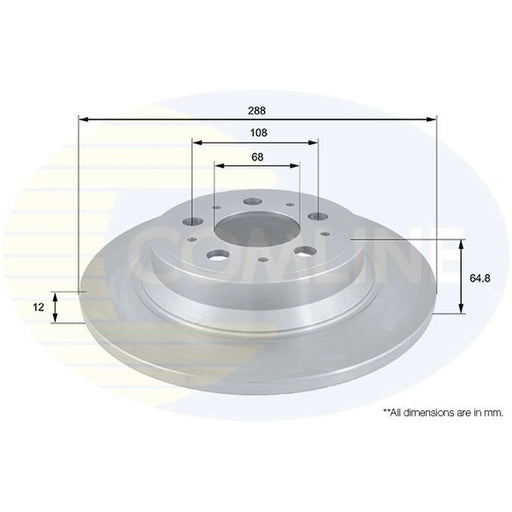 Comline 2 x Solid Rear Brake Discs ADC1909