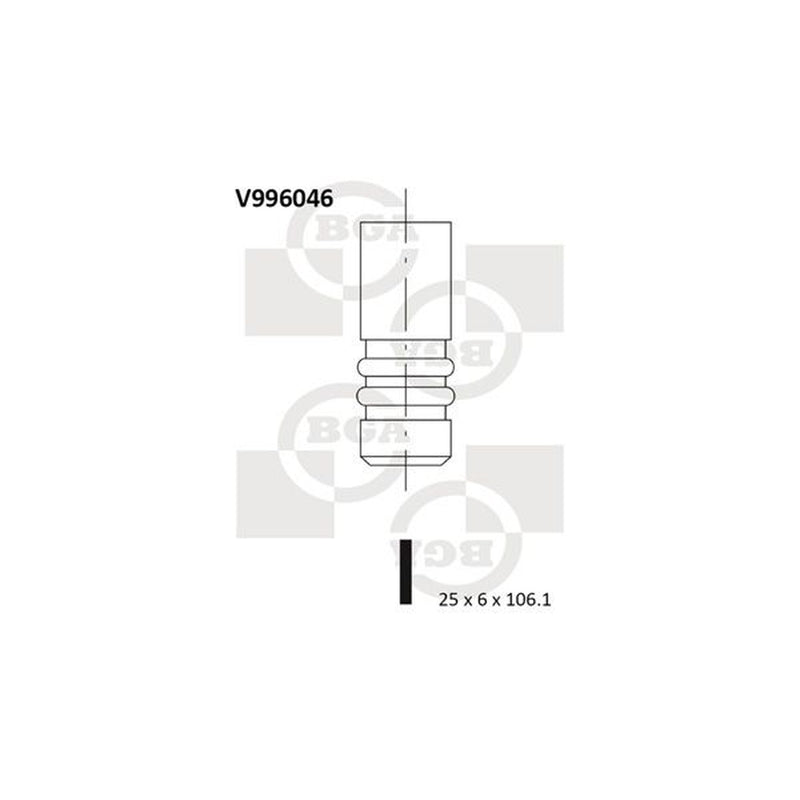 BGA Engine Exhaust Valve 25mm Head V996046
