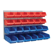 Faithfull 24 Plastic Storage Bins with Metal Wall Panel - FAIPAN24