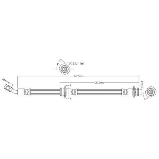 Juratek Brake Hydraulic Hose Line Front Right JBH1402R
