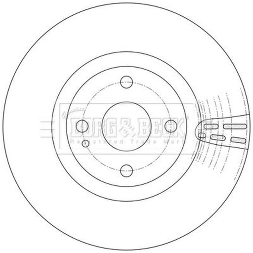Borg & Beck 2 x Vented Front Brake Discs BBD5594