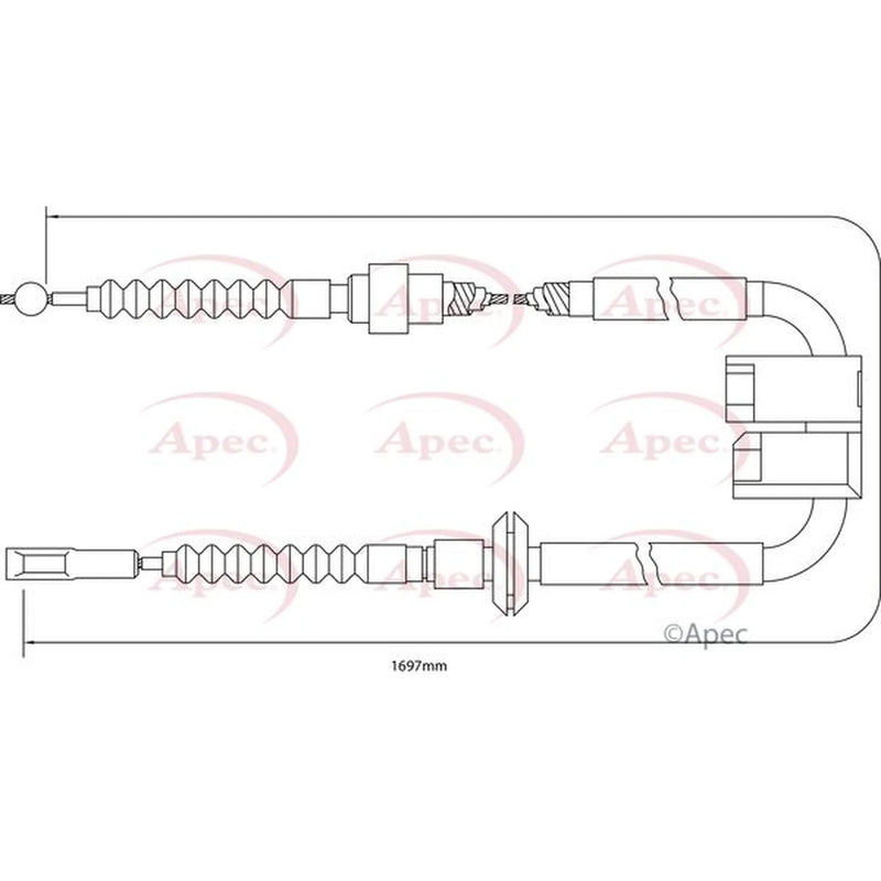 Apec Handbrake Cable Left Rear CAB1205