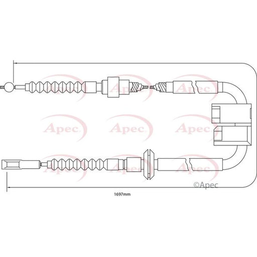 Apec Handbrake Cable Left Rear CAB1205